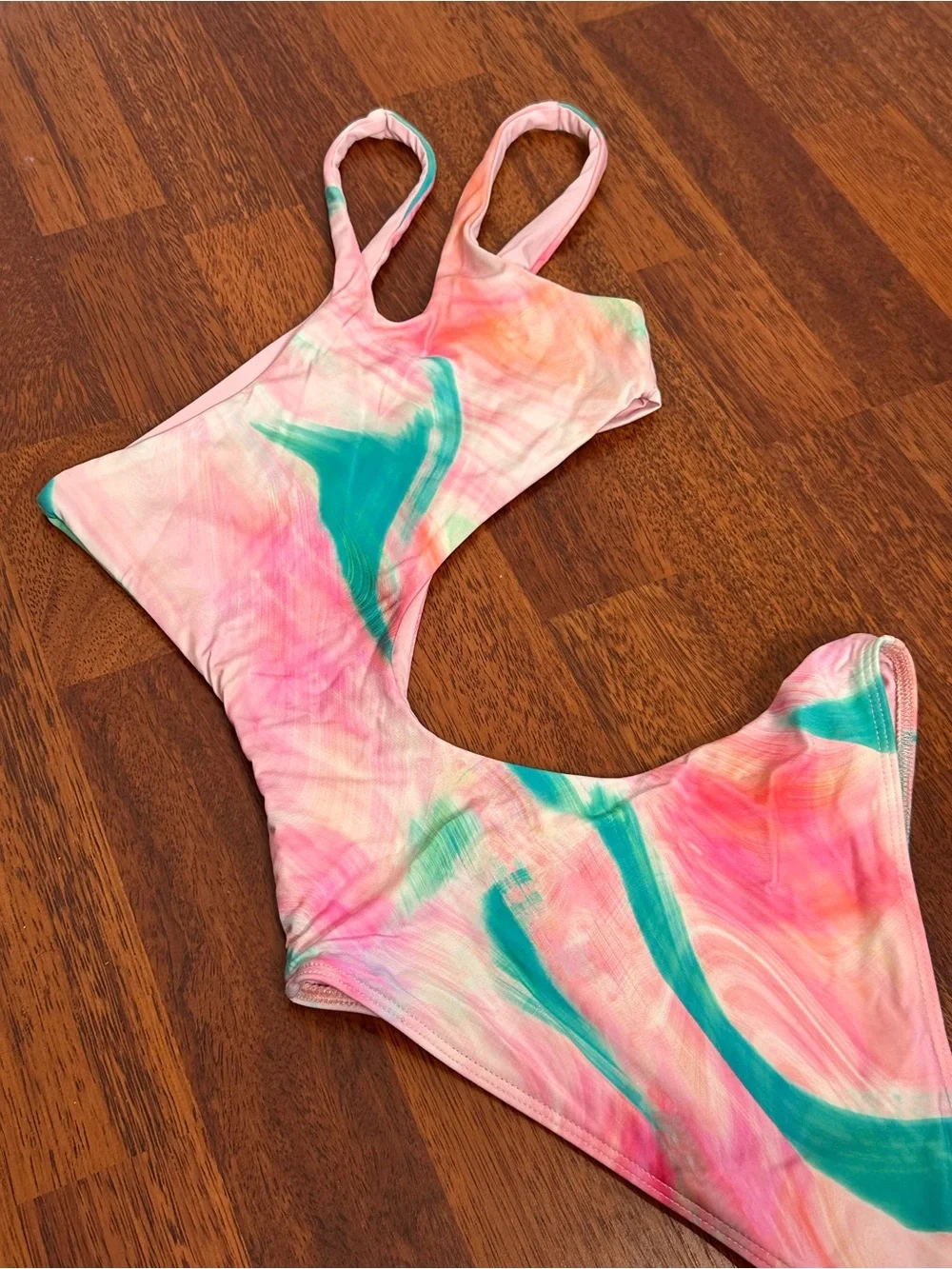 Frankies Bikinis Mackie one piece Serotonin Tie dye asymmetrical swimsuit small